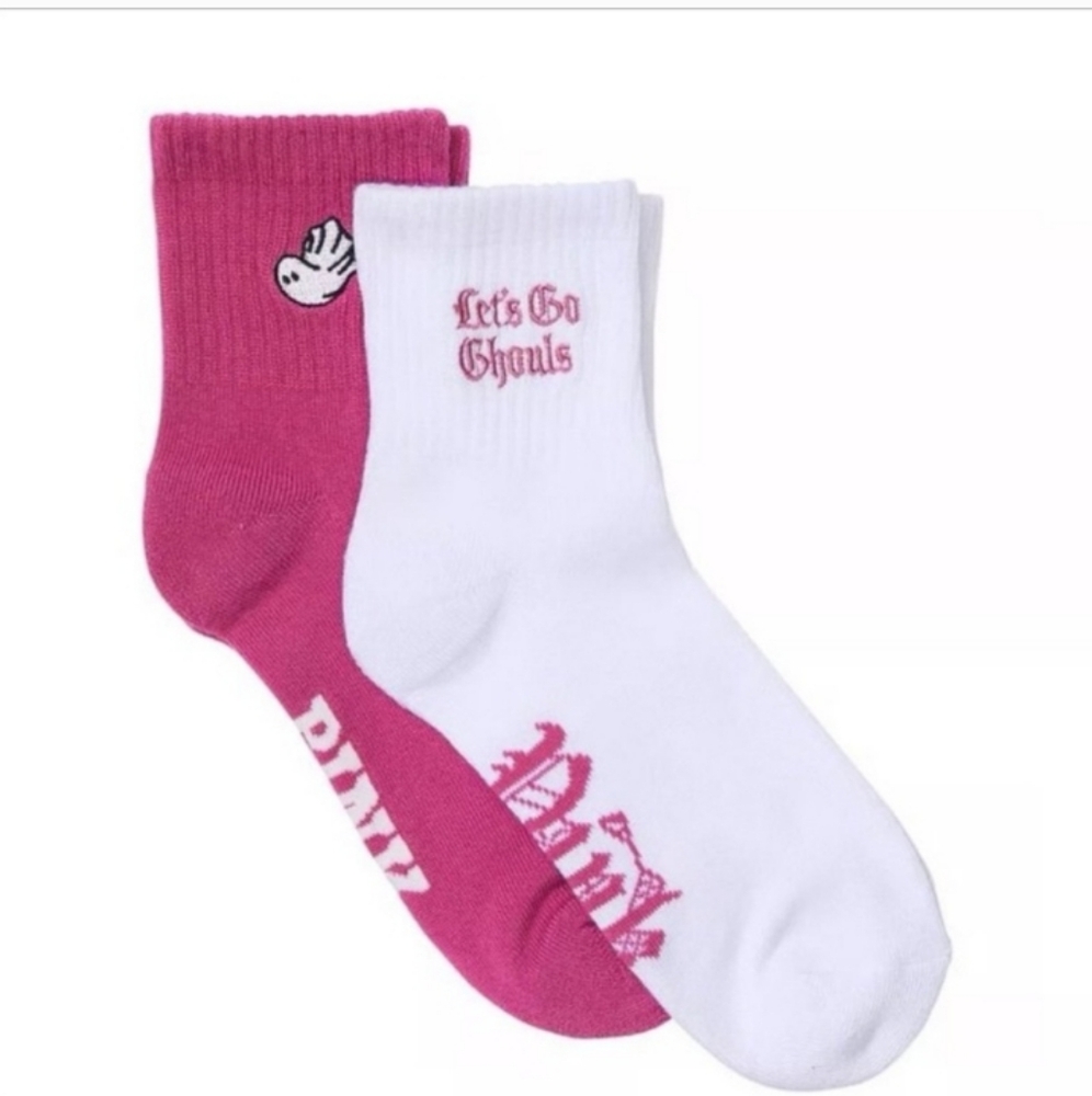 New PINK Victoria's Secret Halloween Ghost Quarter Mauve Socks - 1 Pair Only
